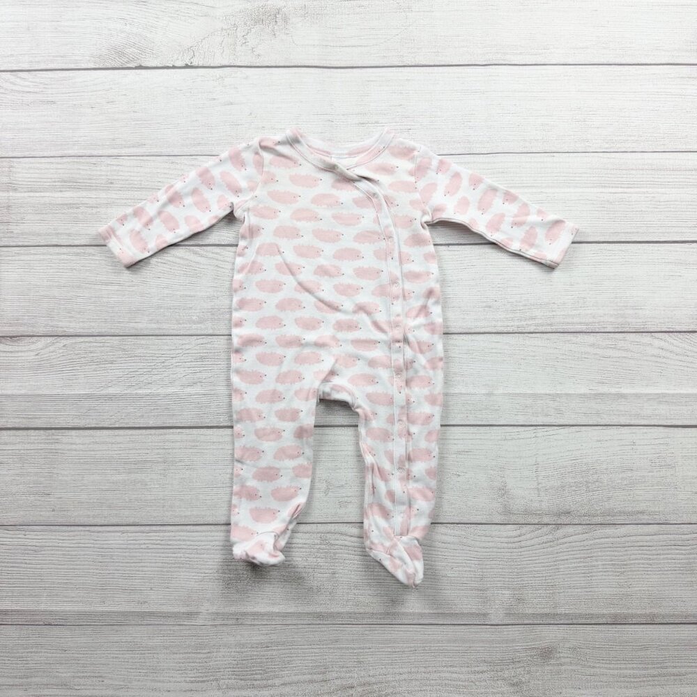 Nordstrom Baby Footed Pajamas Hedgehog Print Snap Wrap Sleeper 6 Months